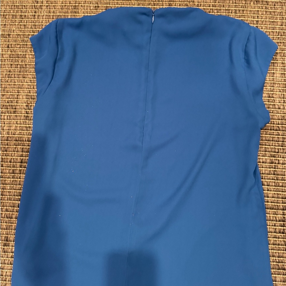 Calvin Klein Vibrant Blue Cap Sleeve Blouse - Picture 3 of 5